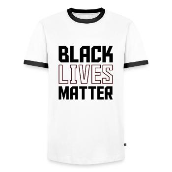 black lives - Männer Kontrast-T-Shirt - Weiß/Schwarz - Vorne - AI Model Female 172 light (172cm) & AI Model Male 178 dark (178cm)