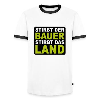Bauern Demo Stirbt Der Bauer Stirbt Das Land - Männer Kontrast-T-Shirt - Weiß/Schwarz - Vorne - AI Model Female 172 light (172cm) & AI Model Male 178 dark (178cm)