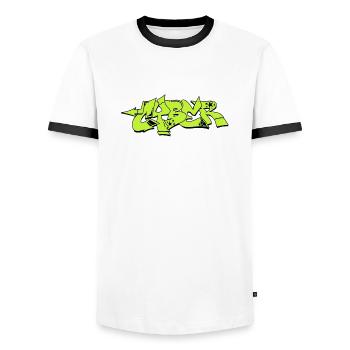 graffiti street art spray colors cool artist urban - Men's Ringer Shirt - white/black - Front - AI Model Female 172 light (172cm) & AI Model Male 178 dark (178cm)