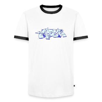 graffiti street art spray colors cool artist urban - Men's Ringer Shirt - white/black - Front - AI Model Female 172 light (172cm) & AI Model Male 178 dark (178cm)