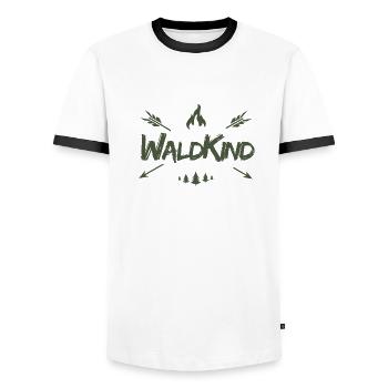 Waldkind - Männer Kontrast-T-Shirt - Weiß/Schwarz - Vorne - AI Model Female 172 light (172cm) & AI Model Male 178 dark (178cm)