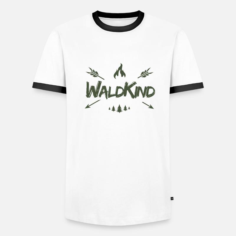 Waldkind - Männer Kontrast-T-Shirt - Weiß/Schwarz