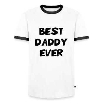 Meilleur Papa - Best Daddy Ever - Men's Ringer Shirt - white/black - Front - AI Model Female 172 light (172cm) & AI Model Male 178 dark (178cm)