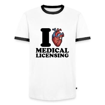 J’adore l’approbation médicale - T-shirt contrasté Homme - blanc/noir - Devant - AI Model Female 172 light (172cm) & AI Model Male 178 dark (178cm)