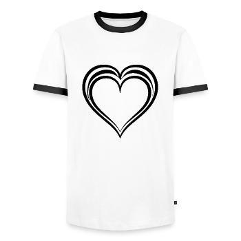 Herz, Liebe, Valentinstag, Symbol - Männer Kontrast-T-Shirt - Weiß/Schwarz - Vorne - AI Model Female 172 light (172cm) & AI Model Male 178 dark (178cm)