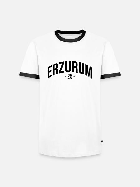 Erzurum 25 Turkije Turkiye Gift Holiday TR Türk - Mannen contrastshirt - wit/zwart