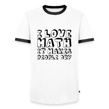 I Love Math, It Makes People Cry - Men's Ringer Shirt - white/black - Front - AI Model Female 172 light (172cm) & AI Model Male 178 dark (178cm)