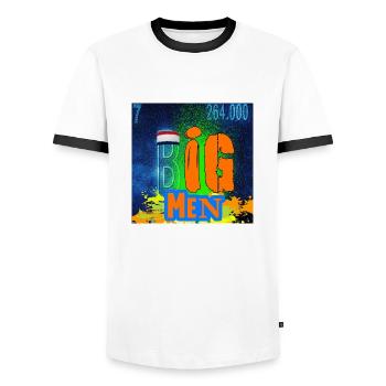 BIG MEN CHEMISTRY - Men's Ringer Shirt - white/black - Front - AI Model Female 172 light (172cm) & AI Model Male 178 dark (178cm)