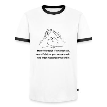 Signe du zodiaque Gémeaux - T-shirt contrasté Homme - blanc/noir - Devant - AI Model Female 172 light (172cm) & AI Model Male 178 dark (178cm)