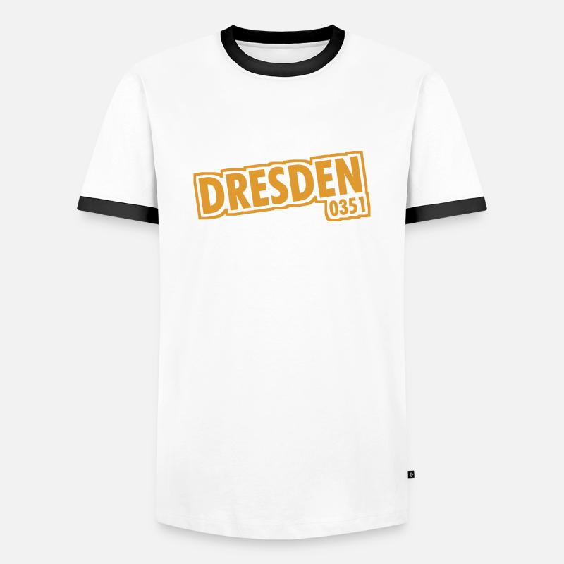 Dresden - 0351 - Area Code - Saxony - Men's Ringer Shirt - white/black