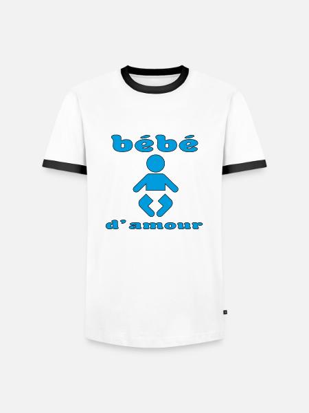 Bébé d'amour - T-shirt contrasté Homme - blanc/noir