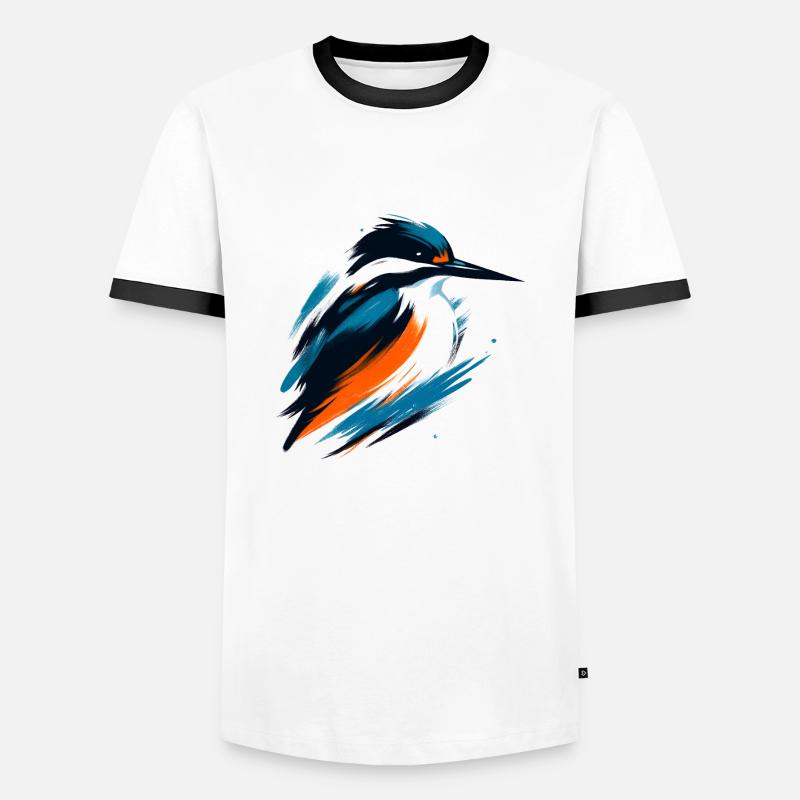 Dynamischer Eisvogel - Männer Kontrast-T-Shirt - Weiß/Schwarz