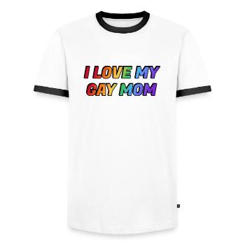 Ich liebe meine schwule Mutter - Männer Kontrast-T-Shirt - Weiß/Schwarz - Vorne - AI Model Female 172 light (172cm) & AI Model Male 178 dark (178cm)