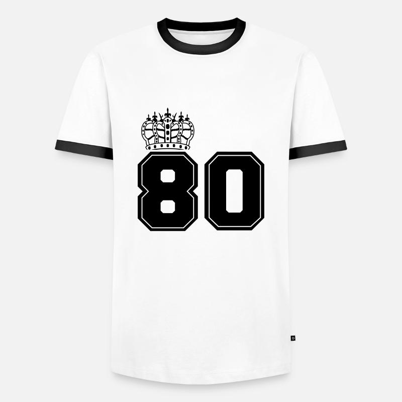 80 king - Men's Ringer Shirt - white/black