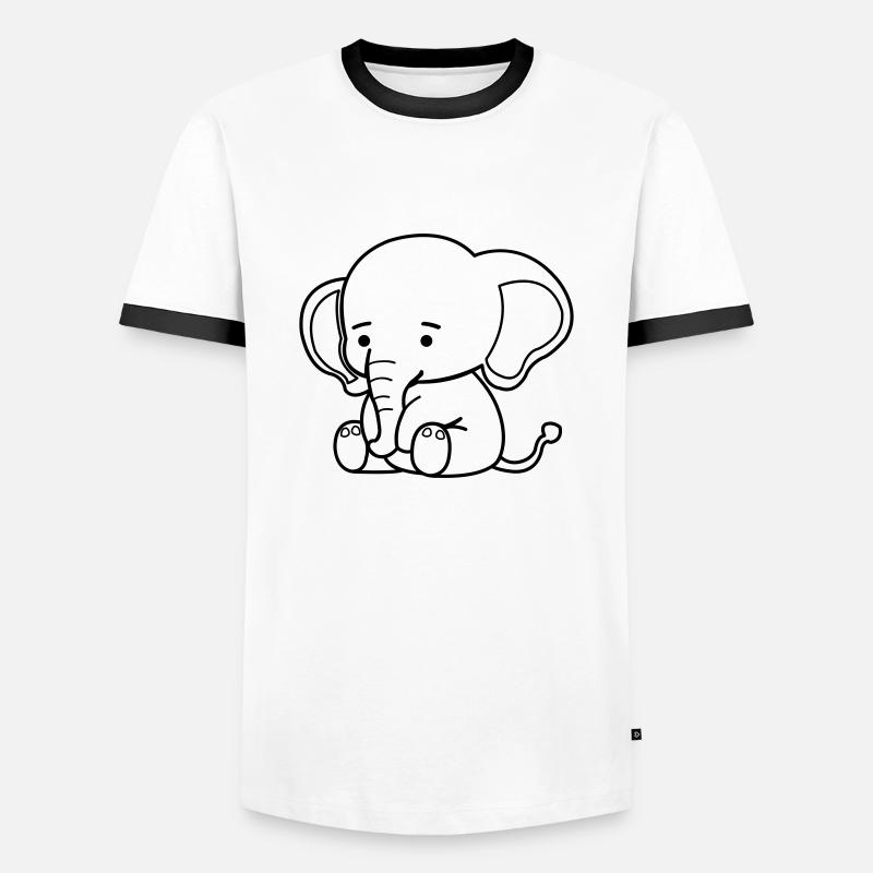 Cute Elephant - Men's Ringer Shirt - white/black