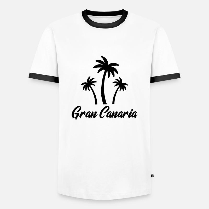 gran canaria - Männer Kontrast-T-Shirt - Weiß/Schwarz