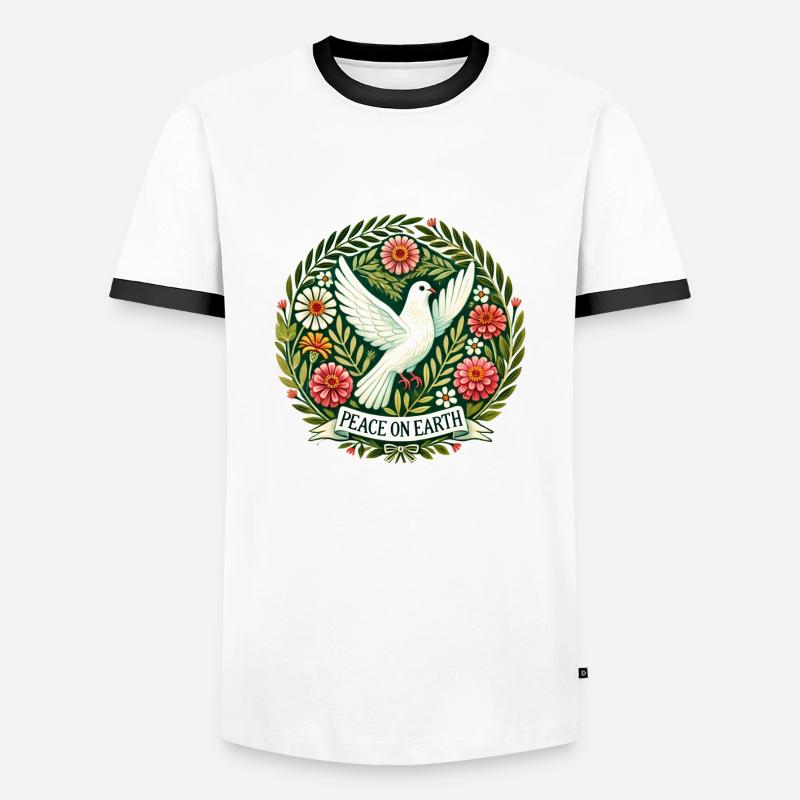 Friede auf Erden - Männer Kontrast-T-Shirt - Weiß/Schwarz
