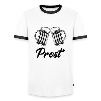 Beer Cheers - Men's Ringer Shirt - white/black - Front - AI Model Female 172 light (172cm) & AI Model Male 178 dark (178cm)