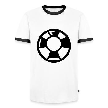 Bouée de sauvetage - T-shirt contrasté Homme - blanc/noir - Devant - AI Model Female 172 light (172cm) & AI Model Male 178 dark (178cm)