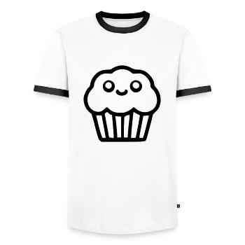 Süßer Muffin - Männer Kontrast-T-Shirt - Weiß/Schwarz - Vorne - AI Model Female 172 light (172cm) & AI Model Male 178 dark (178cm)