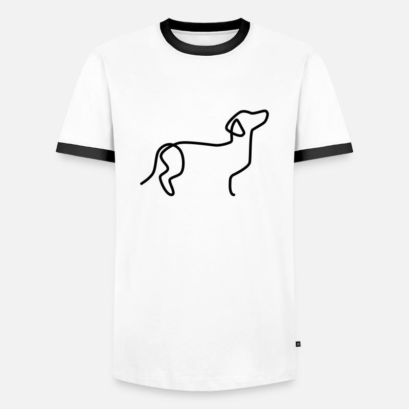 Dachshund - Men's Ringer Shirt - white/black