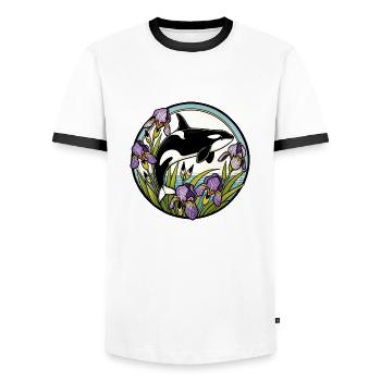 Orque - T-shirt contrasté Homme - blanc/noir - Devant - AI Model Female 172 light (172cm) & AI Model Male 178 dark (178cm)