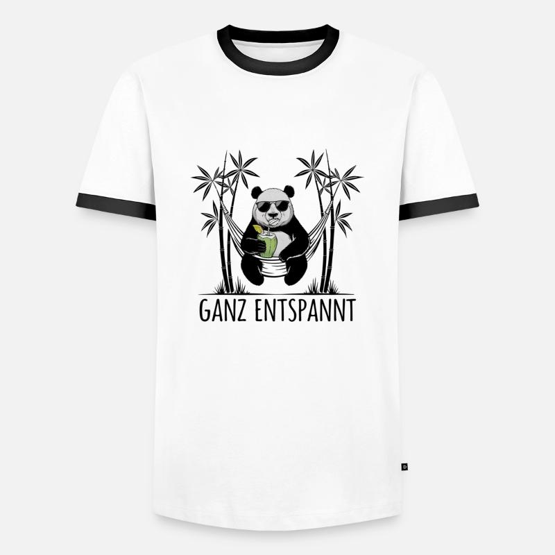 Panda - Completely relaxed - Men's Ringer Shirt - white/black