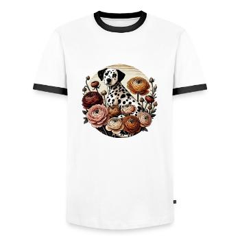 Dalmatian - Men's Ringer Shirt - white/black - Front - AI Model Female 172 light (172cm) & AI Model Male 178 dark (178cm)