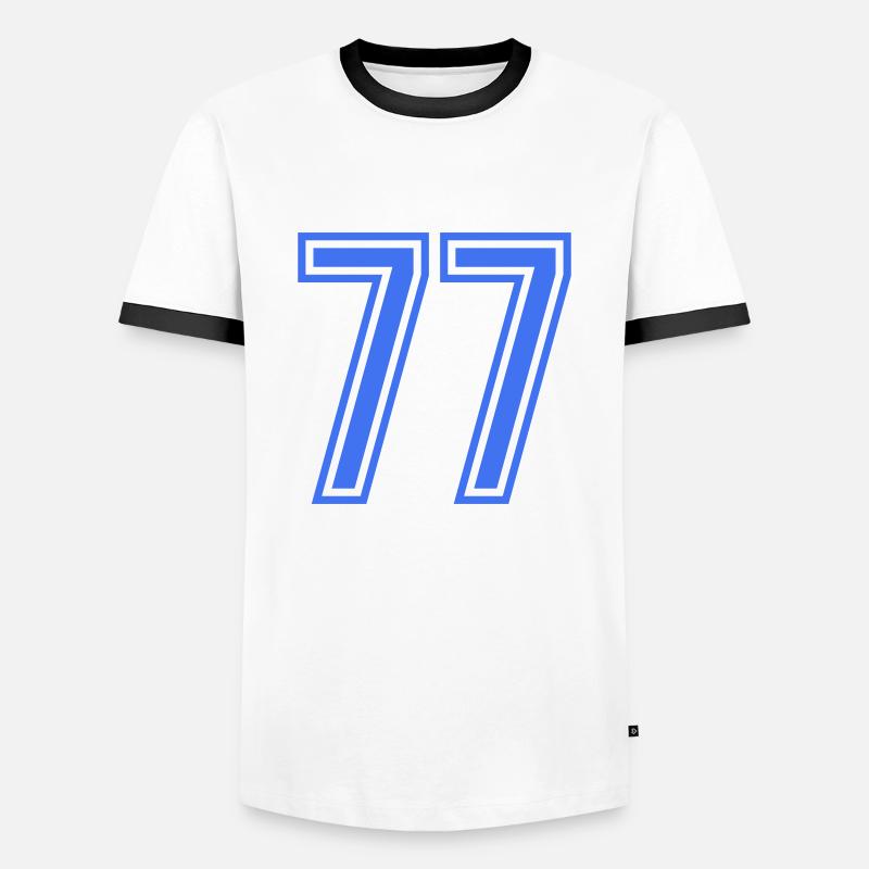 77 - Men's Ringer Shirt - white/black