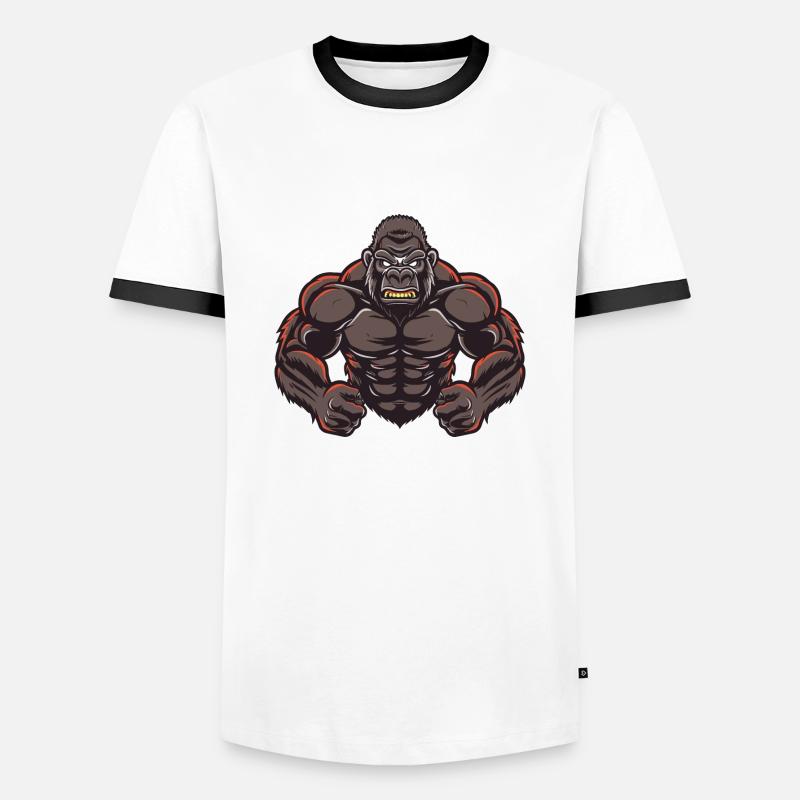 Gorilla Stark Comic - Männer Kontrast-T-Shirt - Weiß/Schwarz