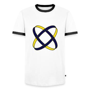 Zwei Ringe - Männer Kontrast-T-Shirt - Weiß/Schwarz - Vorne - AI Model Female 172 light (172cm) & AI Model Male 178 dark (178cm)