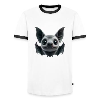 Chauve-souris 1 - T-shirt contrasté Homme - blanc/noir - Devant - AI Model Female 172 light (172cm) & AI Model Male 178 dark (178cm)