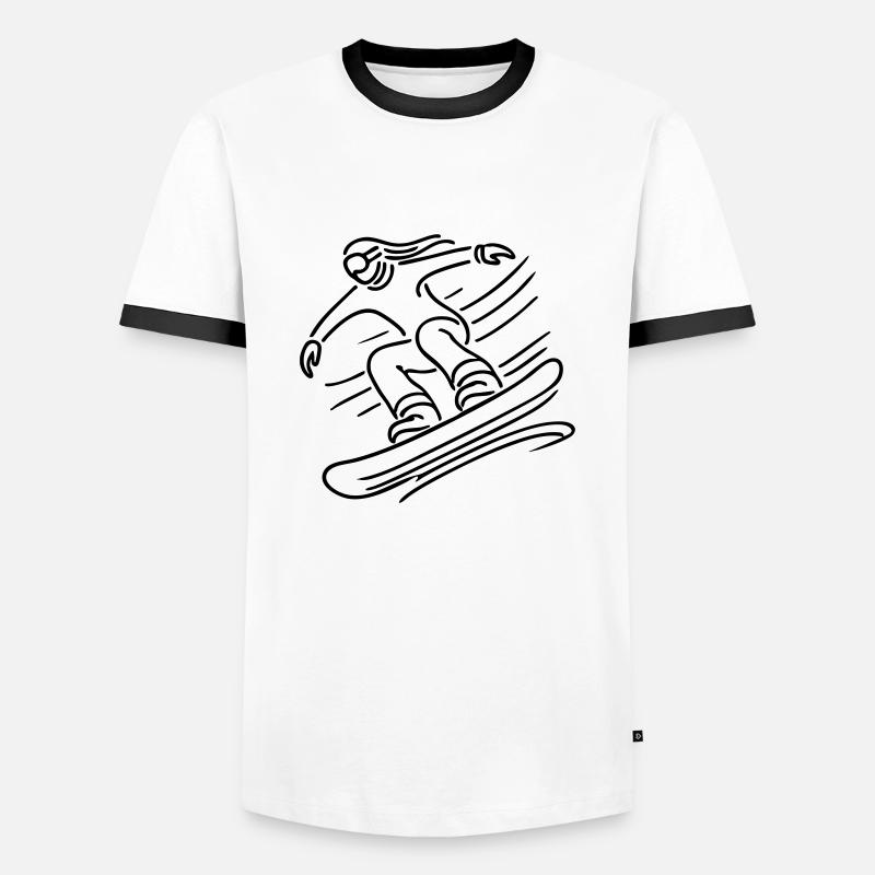 Snowboarder Snowboard - Männer Kontrast-T-Shirt - Weiß/Schwarz
