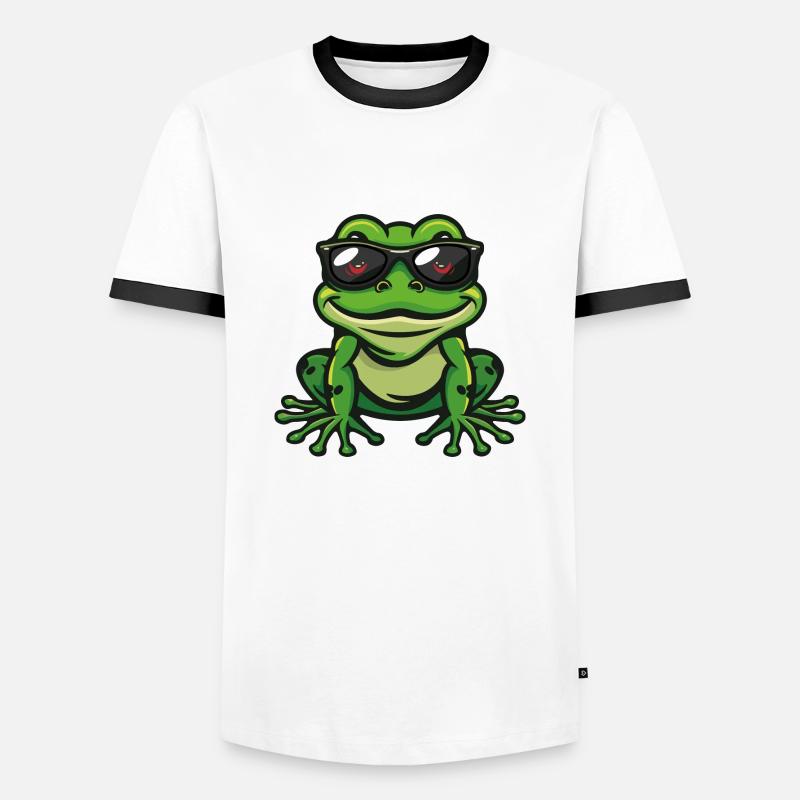 Frog Comic Cool - Men's Ringer Shirt - white/black