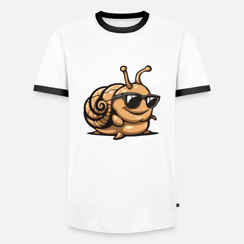 Snail Comic Cool - Men's Ringer Shirt - white/black