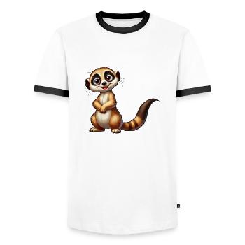 Meerkat - Men's Ringer Shirt - white/black - Front - AI Model Female 172 light (172cm) & AI Model Male 178 dark (178cm)