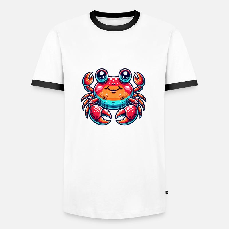 krabbe - Männer Kontrast-T-Shirt - Weiß/Schwarz