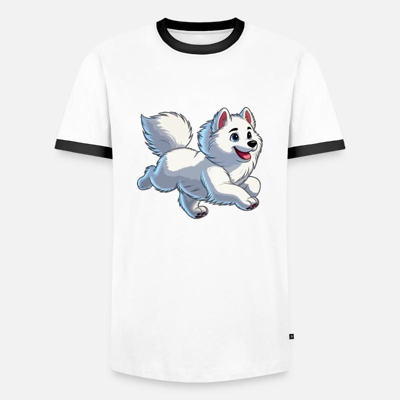 Samoyed young - Men's Ringer Shirt - white/black