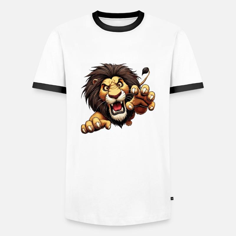 Leo attacks - Men's Ringer Shirt - white/black
