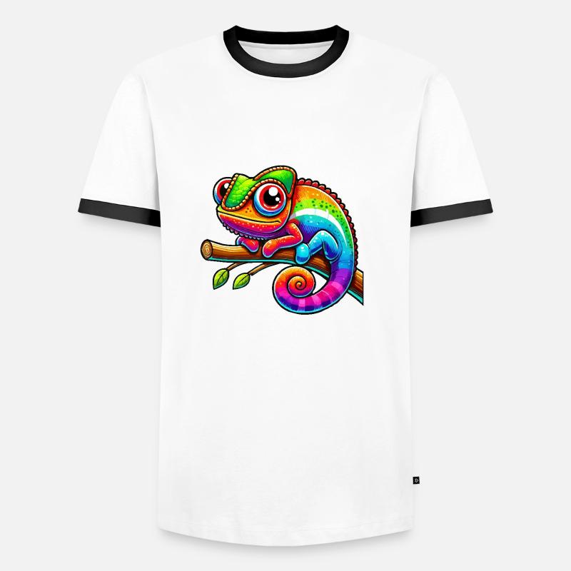 Chameleon Comic - Men's Ringer Shirt - white/black