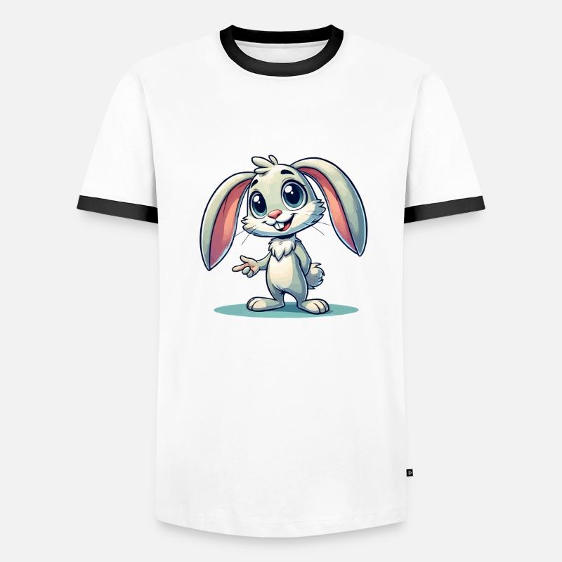 hase comic - Männer Kontrast-T-Shirt - Weiß/Schwarz