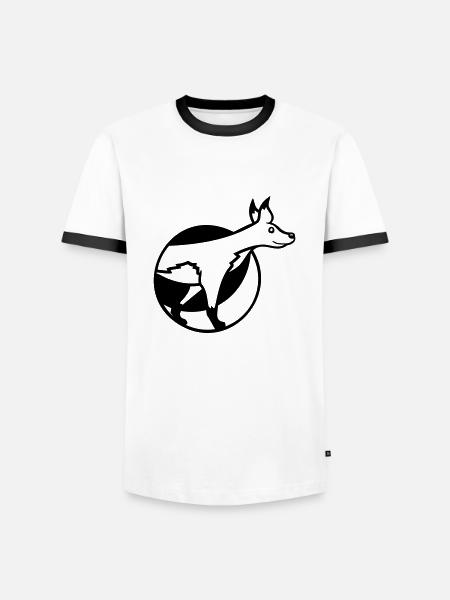 Fox Hole Front Part Front Burrow Go Out - Men's Ringer Shirt - white/black