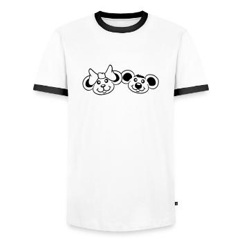 2 Mäuse Paar Zwei Verliebt Valentinstag Frau Mann - Männer Kontrast-T-Shirt - Weiß/Schwarz - Vorne - AI Model Female 172 light (172cm) & AI Model Male 178 dark (178cm)
