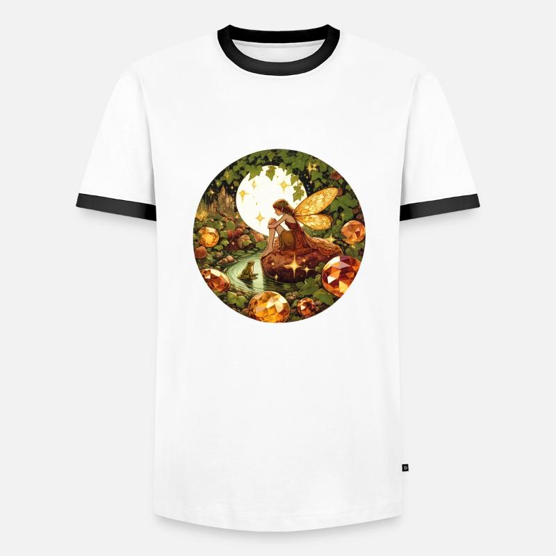 Sumpf-Fee - Männer Kontrast-T-Shirt - Weiß/Schwarz