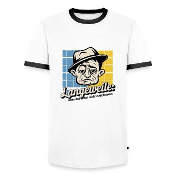 Bored - Men's Ringer Shirt - white/black - Front - AI Model Female 172 light (172cm) & AI Model Male 178 dark (178cm)