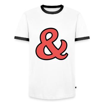 And signs - Men's Ringer Shirt - white/black - Front - AI Model Female 172 light (172cm) & AI Model Male 178 dark (178cm)