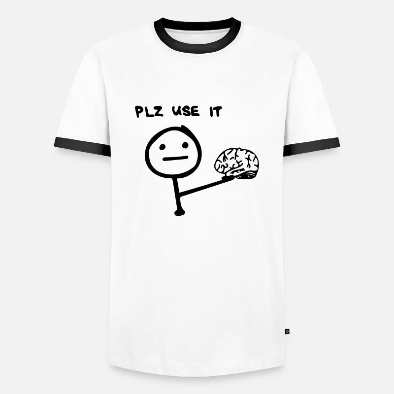 please use it - Men's Ringer Shirt - white/black