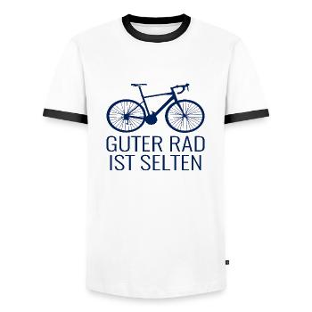 Fahrrad Humor lustiger Spruch - Männer Kontrast-T-Shirt - Weiß/Schwarz - Vorne - AI Model Female 172 light (172cm) & AI Model Male 178 dark (178cm)