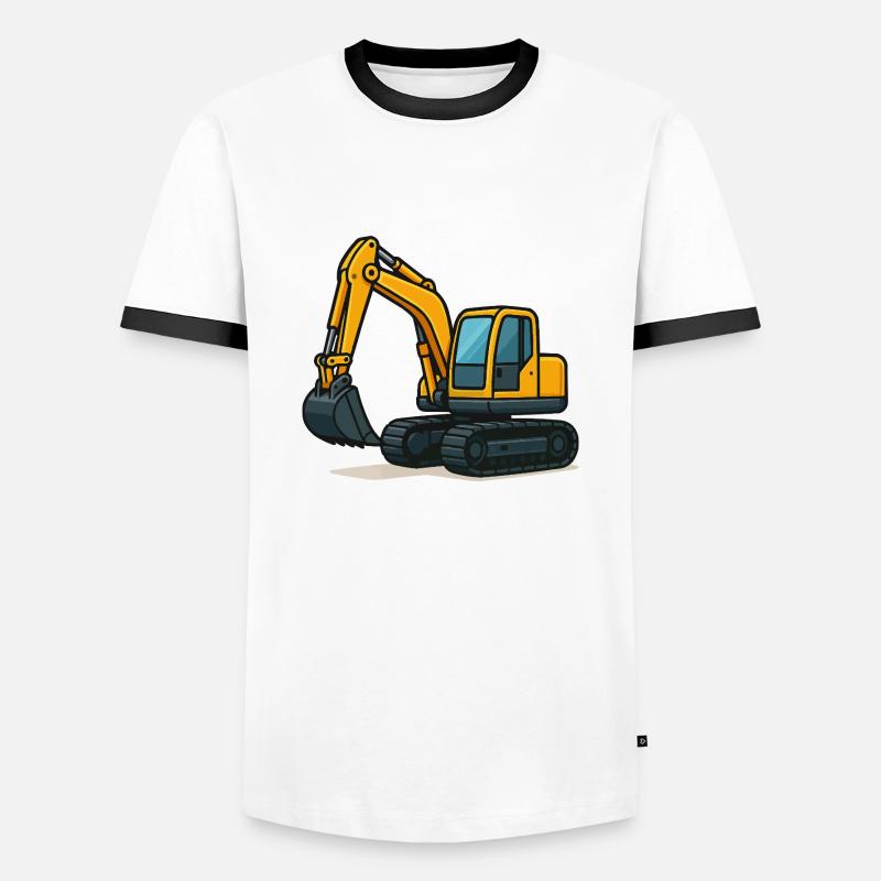 Excavator Comic - Men's Ringer Shirt - white/black