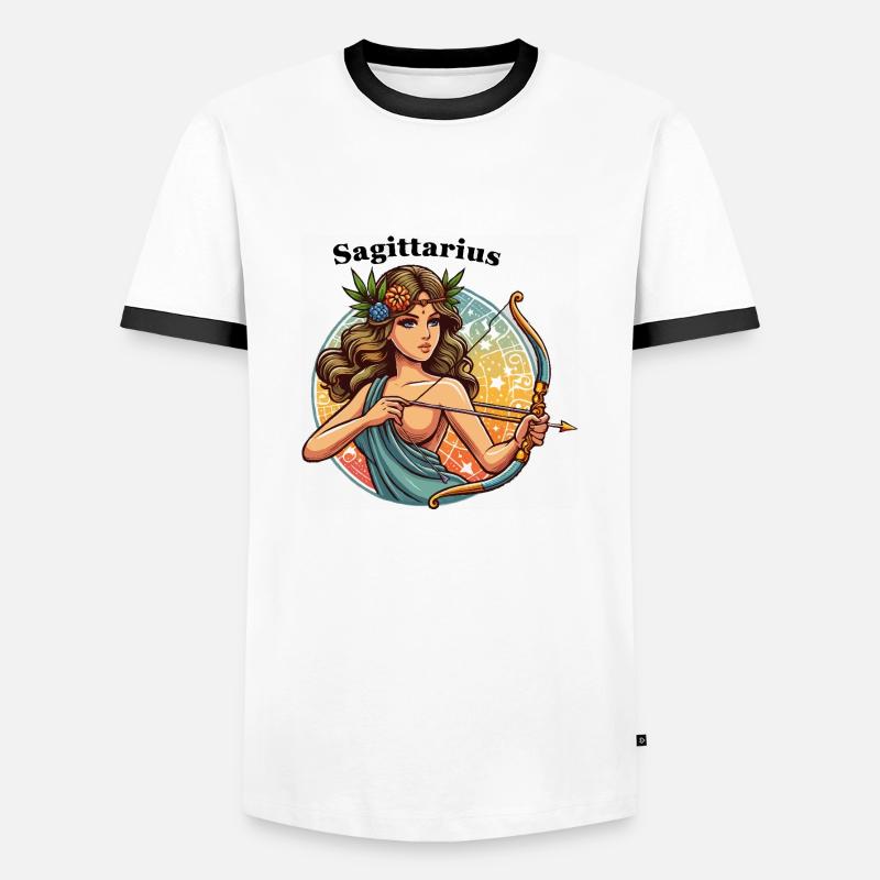 Boogschutter Schütze - Männer Kontrast-T-Shirt - Weiß/Schwarz